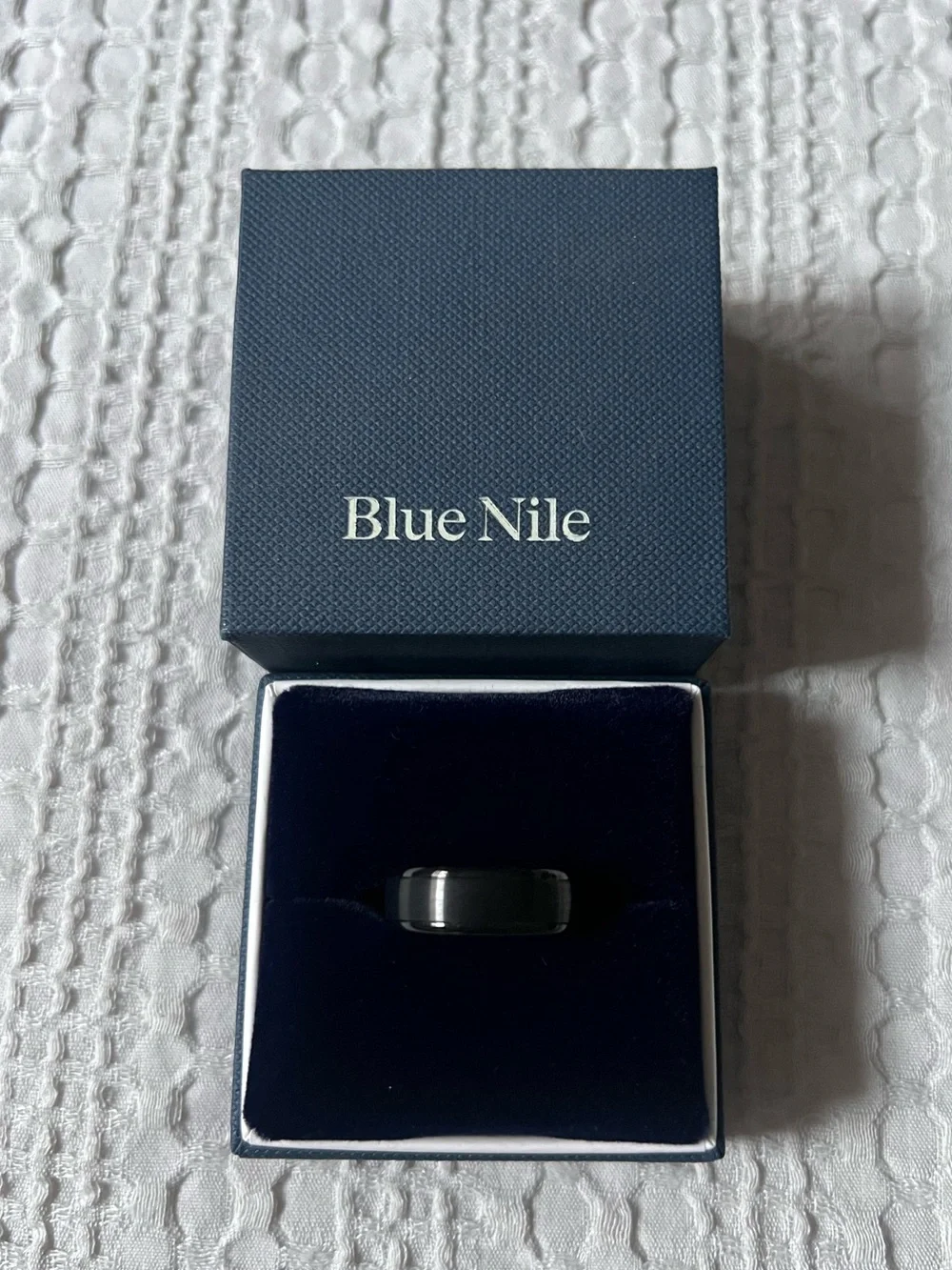 Mens Black Ceramic Wedding Band